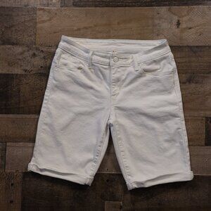 Levi's bermuda shorts women's 28 white denim cuffed